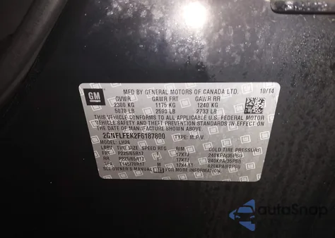 2015 Chevrolet Equinox 1Lt z USA, uszkodzony, nr VIN 2GNFLFEK2F6187800